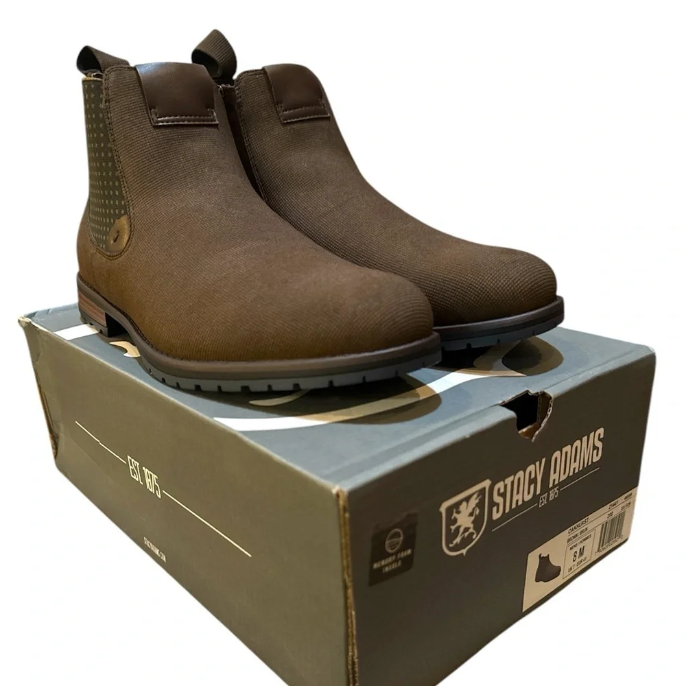 Stacy Adams Oakhurst Chelsea Boots - Brown - Size 8M